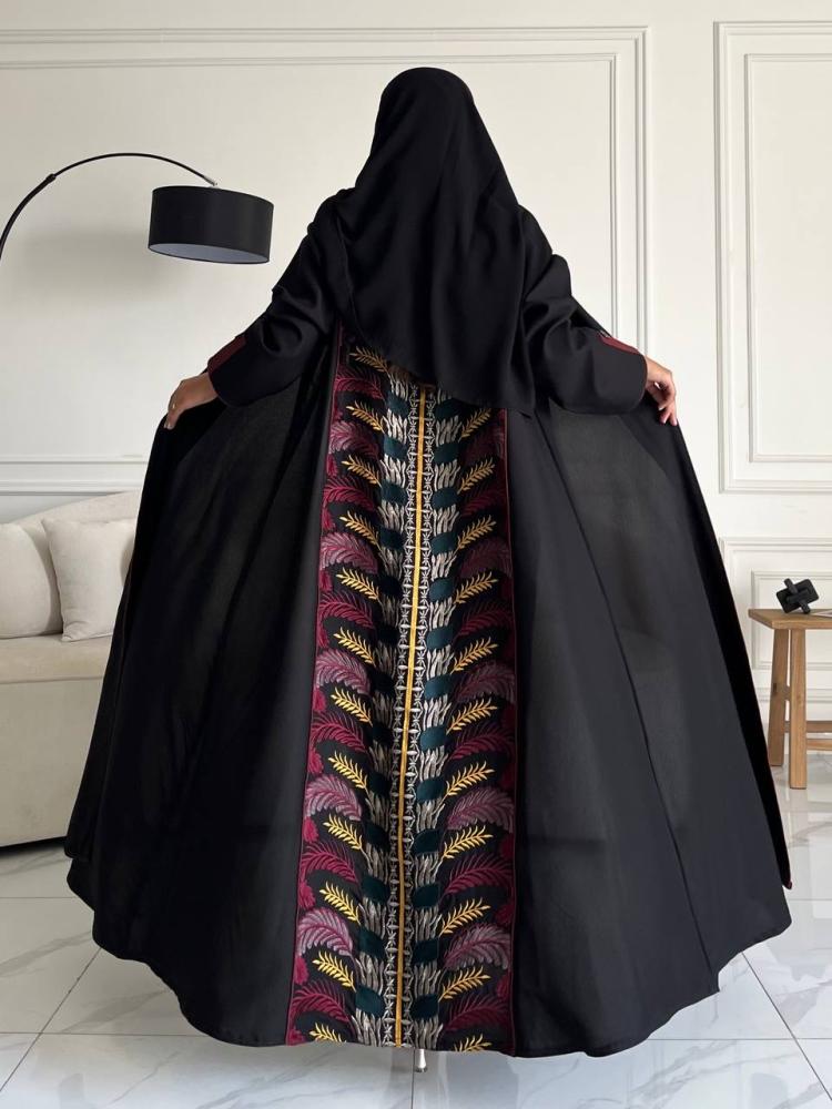 عباية سوداء كريب تطريز كمبيوتر