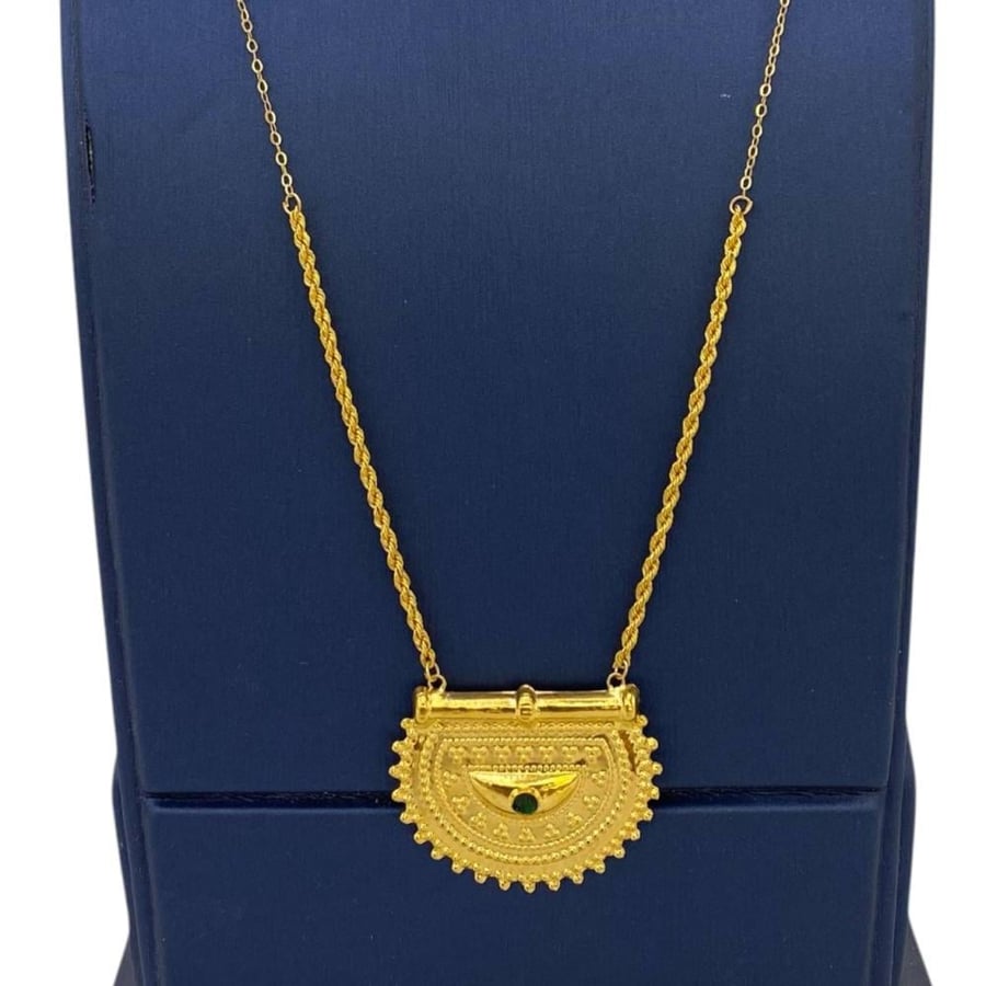 21-karat gold crescent necklace