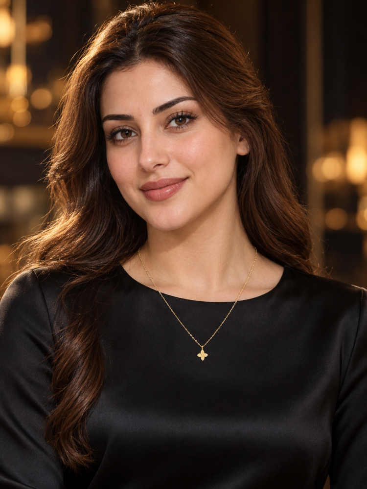 عقد نواعم ذهب عيار 21 وردة ناعمة 0.42 جم