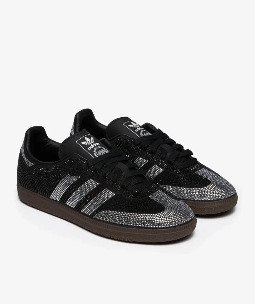 شوز Adidas Samba OG Rhinestone الأسود المزين  بالكريستال موديل 19052)