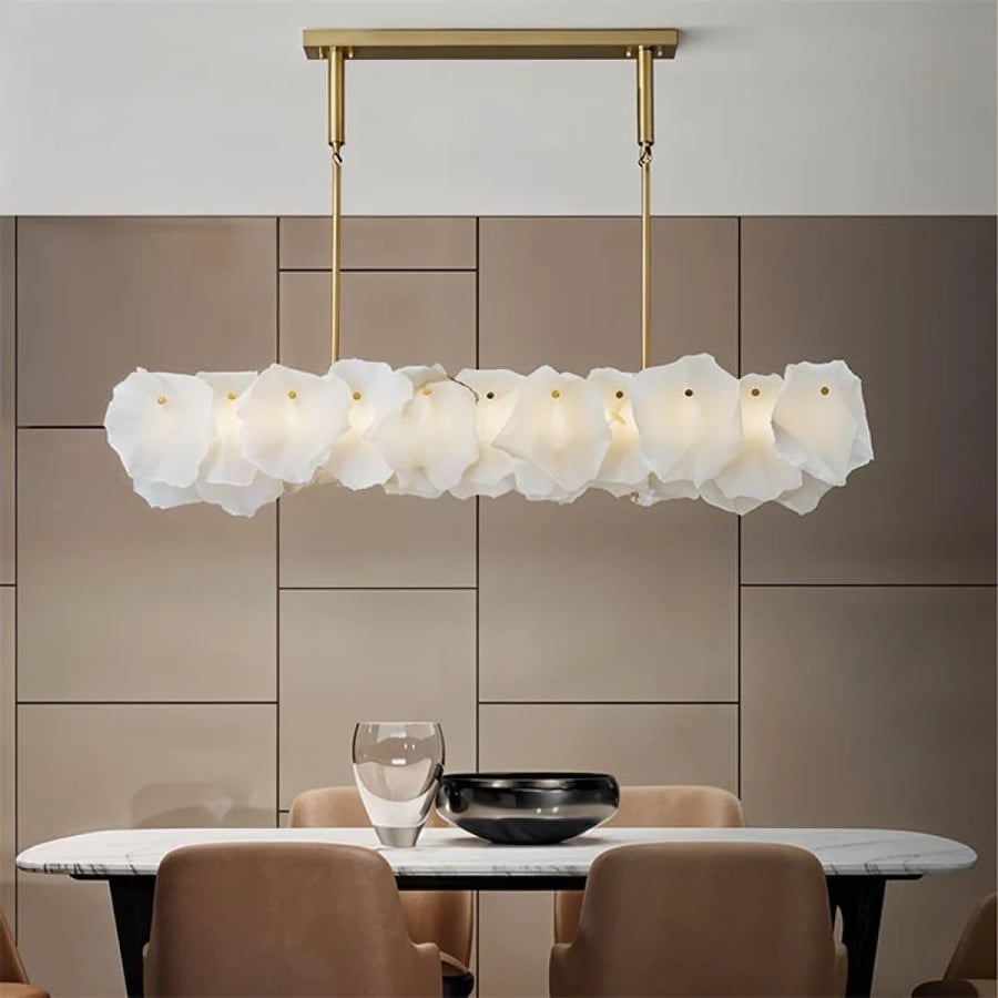ثريا رخام طبيعي ذهبية دائرية LED – مقاسات 60 و80 و100 سم