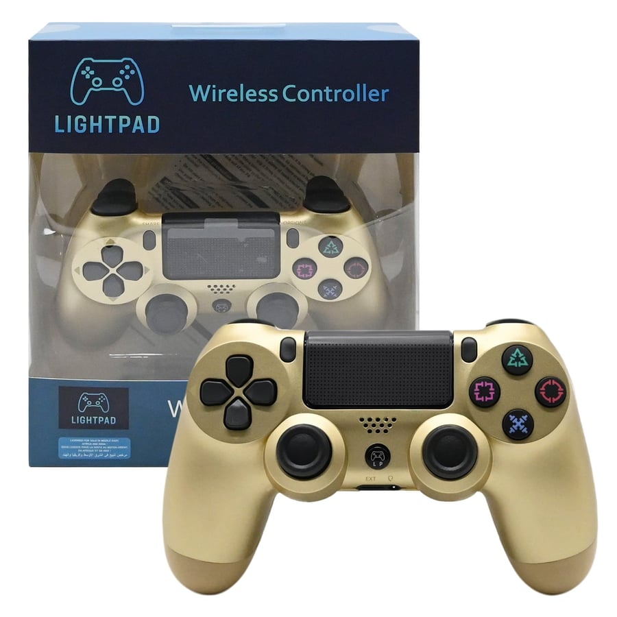 وحدة تحكم لاسلكية LIGHTPAD، عصا تحكم لجهاز بلاي ستيشن 4 والكمبيوتر الشخصي (لون ذهبي)