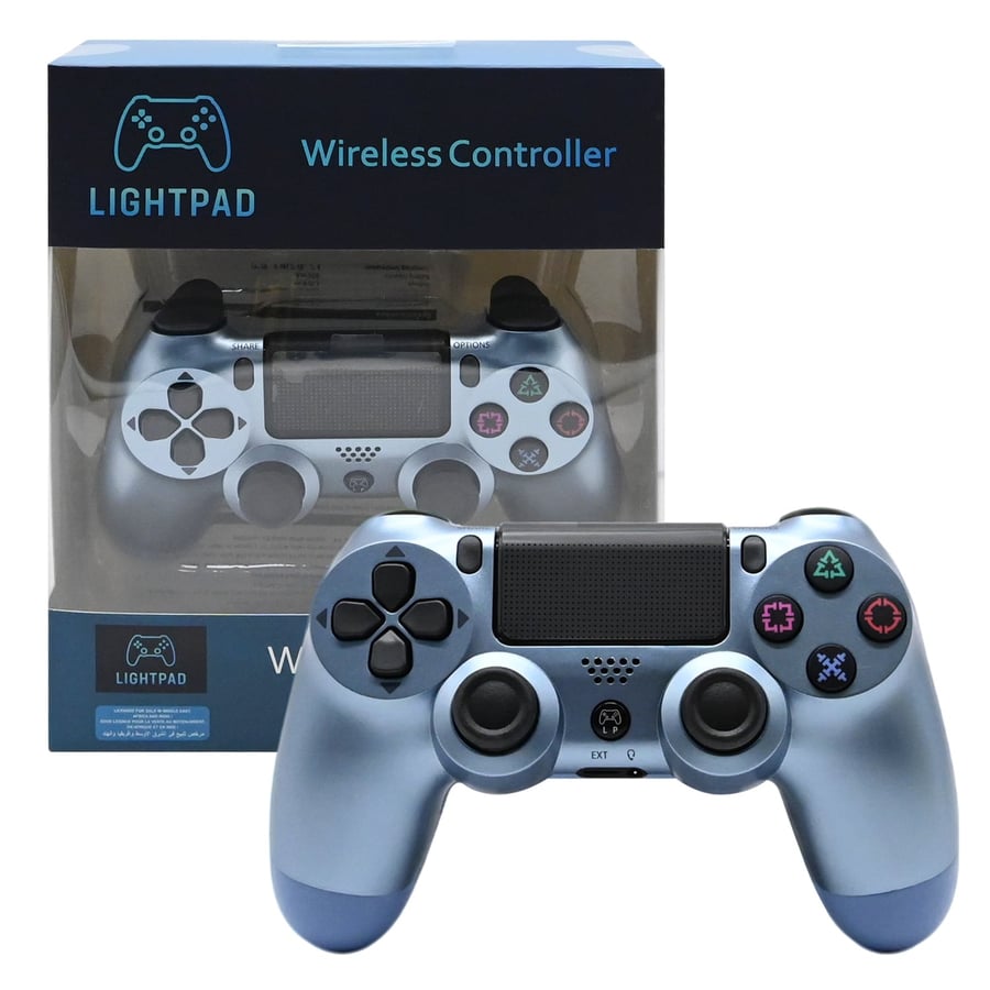 وحدة تحكم لاسلكية LIGHTPAD، عصا تحكم لجهاز بلاي ستيشن 4 والكمبيوتر الشخصي (لون أزرق تيتانيوم)