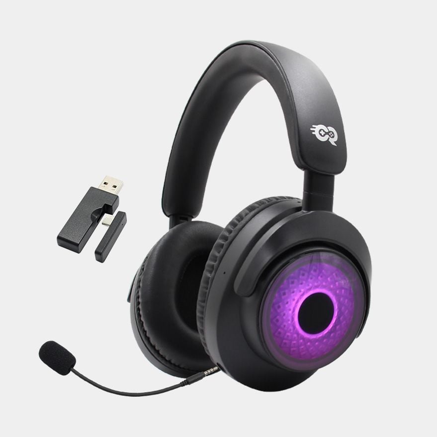 سماعة الألعاب اللاسلكية CR30 2.4G RGB - وضع ثلاثي منخفض الكمون (دونجل 2.4 جيجاهرتز وبلوتوث)، GAMING HEADSET CR30 BLACK