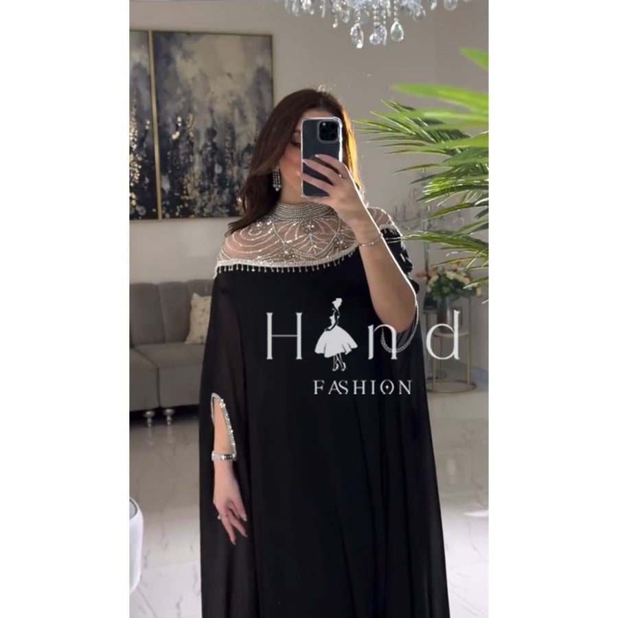 فستان سهرة خامه شيفون  وتطريز يدوي