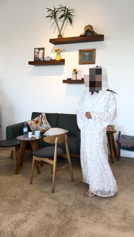 عباية قماش شيفون مبطن دبل كلوش