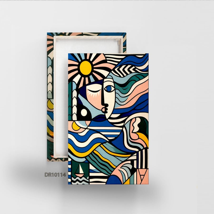 لوحة كانفس جدارية مطبوعة رسم تجريدي 114