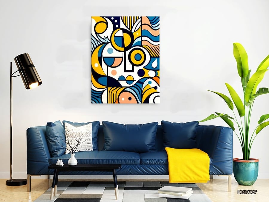 لوحة كانفس جدارية مطبوعة رسم تجريدي 127