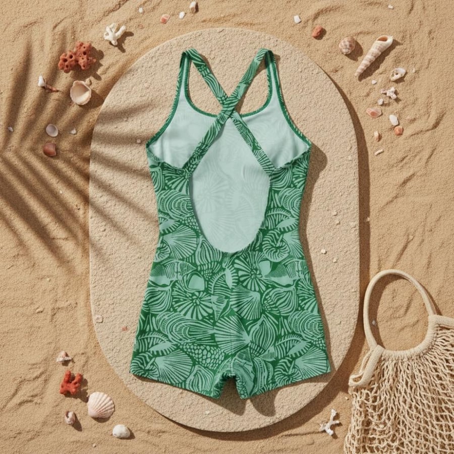 Tankini Green Shell One-piece