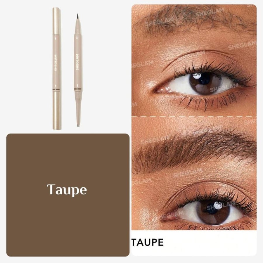قلم حواجب مقاوم للماء 2 في 1 من شيجلام - بني فاتح Taupe