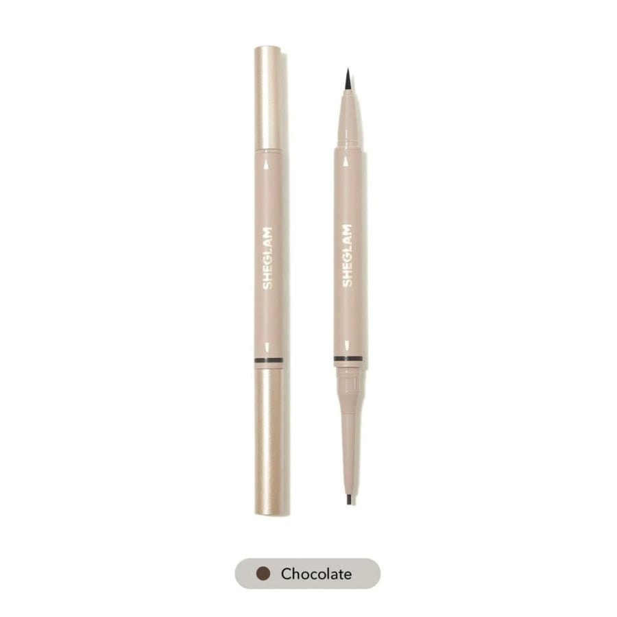 Sheglam 2-in-1 Waterproof Eyebrow Pencil - Chocolate