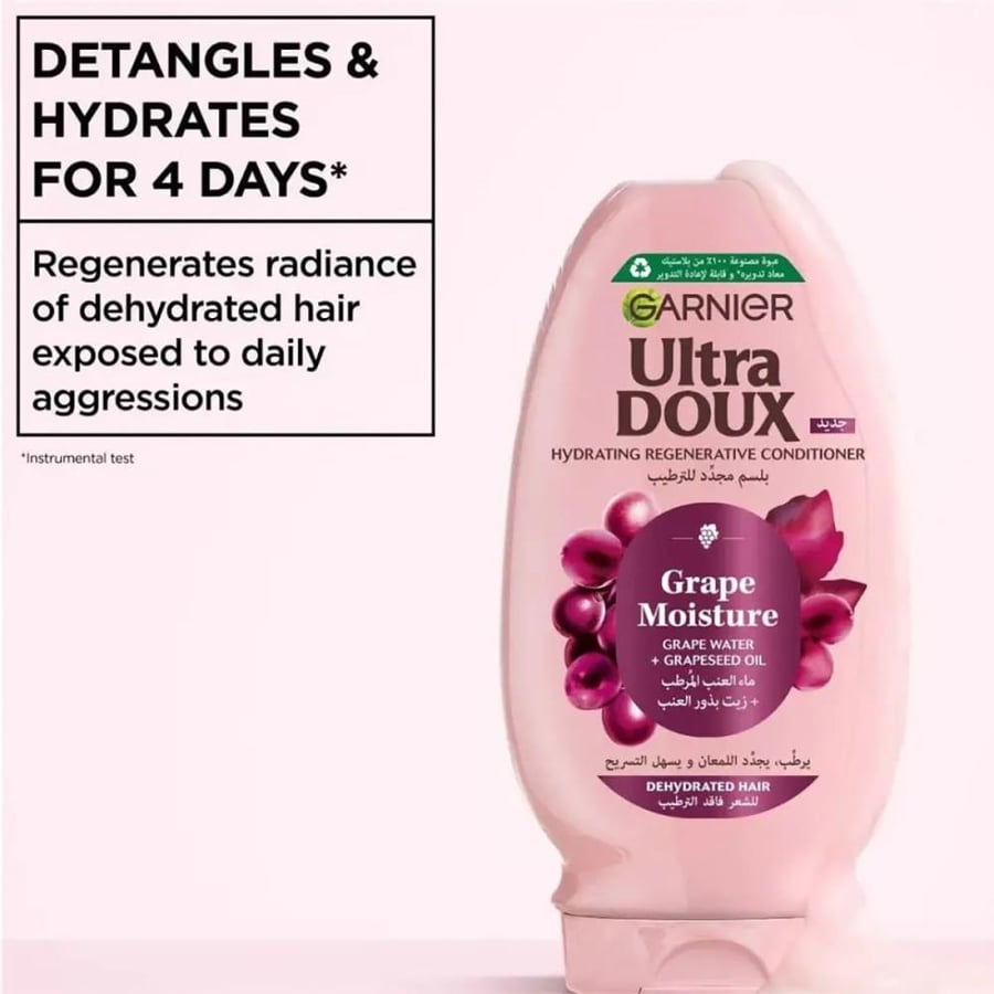 Garnier Ultra Doux Moisturizing Grape Water Grape Seed Oil Hair Cond