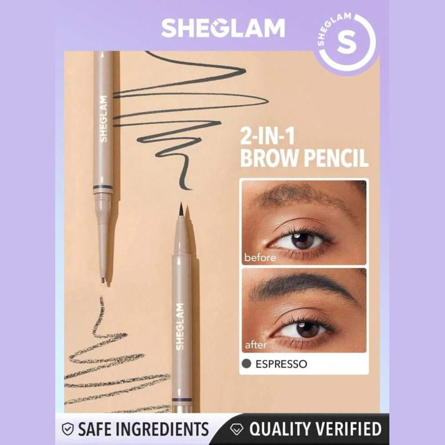 Sheglam 2-in-1 Waterproof Eyebrow Pencil - Espresso