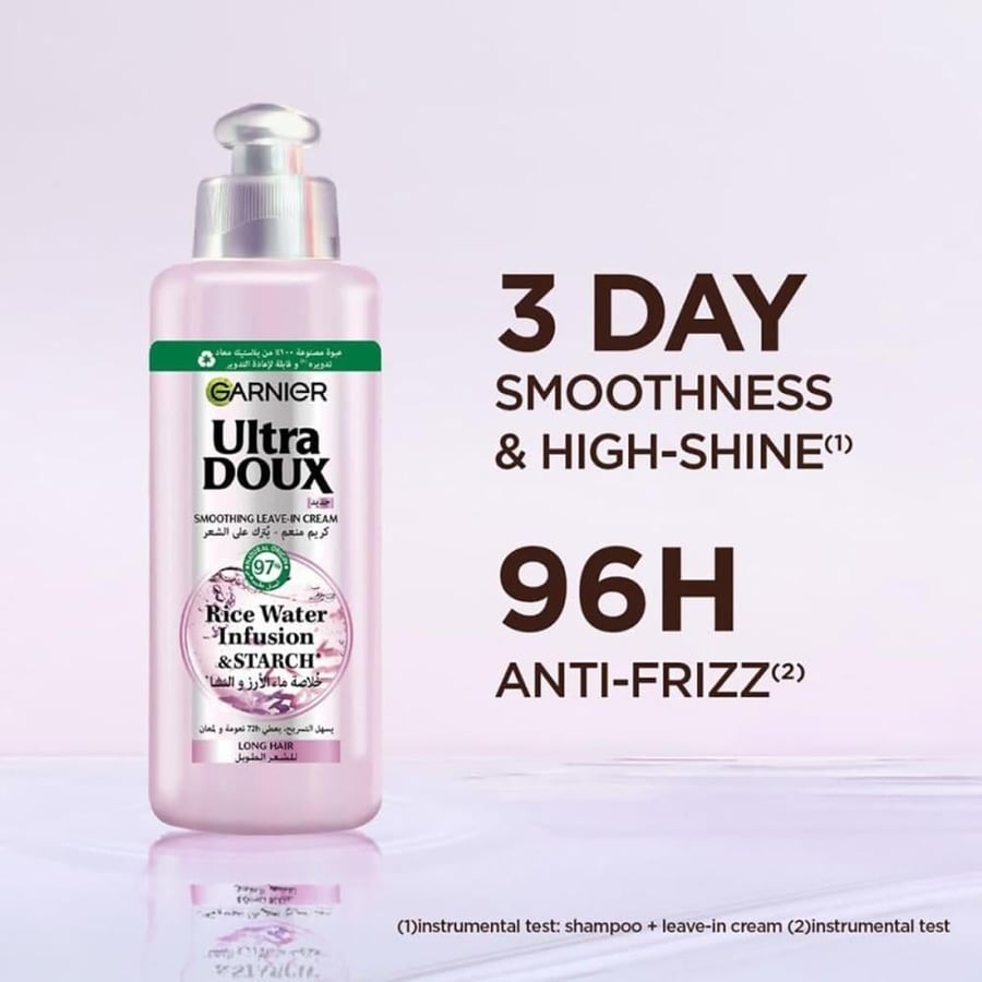 Garnier Ultra Doux Smoothing Moisturizing Cream for Shine with Rice Wa