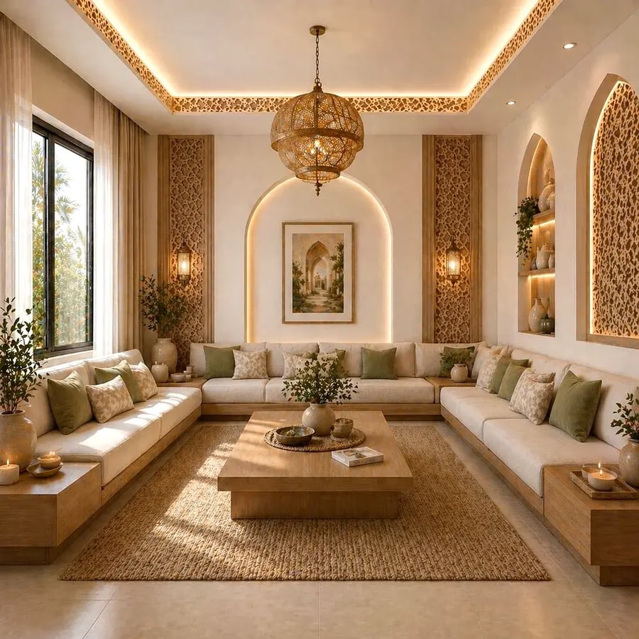 تفصيل مجلس رجال – طراز سلماني مودرن