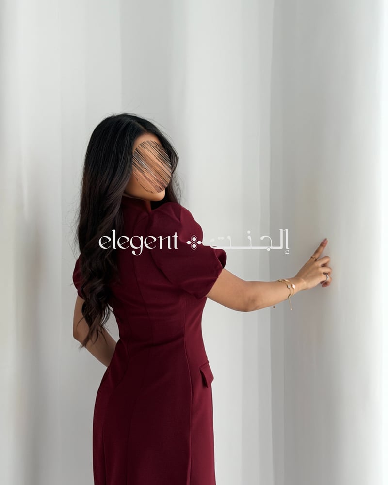 تصميم فستان من إلجنت باللون البرغندي الفاخر