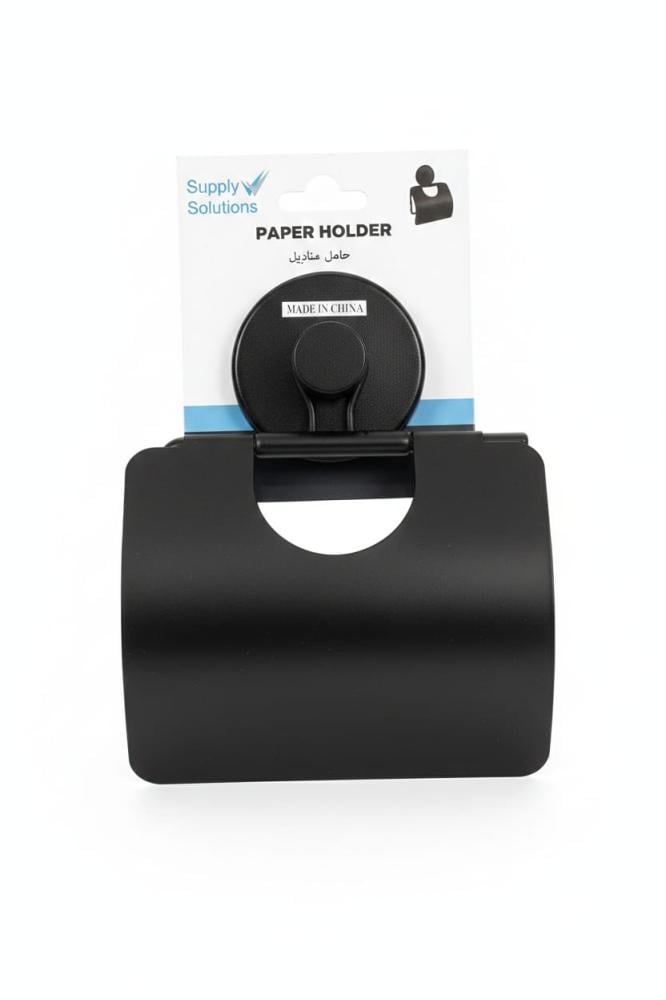 Black suction toilet paper holder