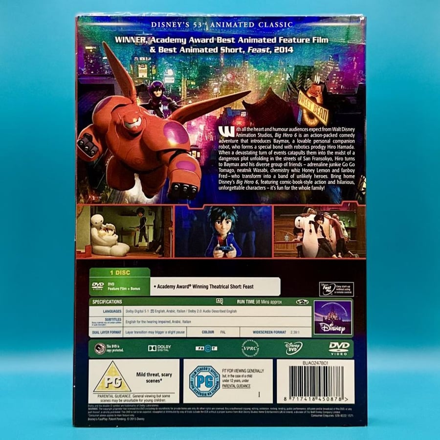 فيلم Big Hero 6 DVD مع سليب كفر •  مدبلج باللغة العربية