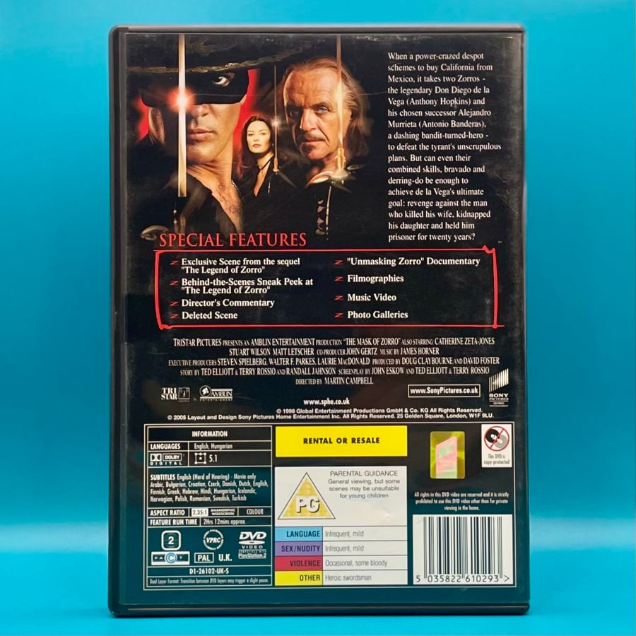فيلم The Mask of Zoro DVD مترجم بالعربي