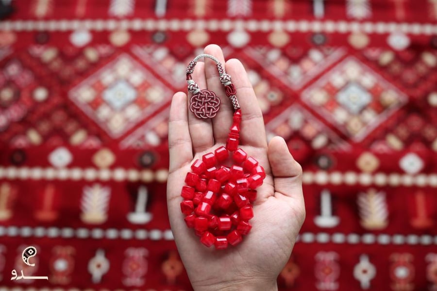 مسباح فاتوران تركي طربزونة - احمر - 45 خرزة - 12 ملم