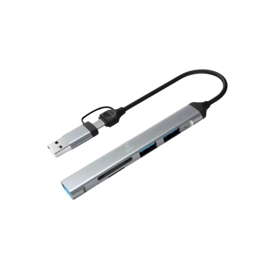 TEN PLUS - 2 in 5 USB C/ USB 3.0 to SD/TF card reader with 3 ports HUB