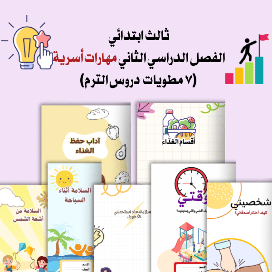 مطويات دروس الأسرية الترم الثاني(ثالث ابتدائي)