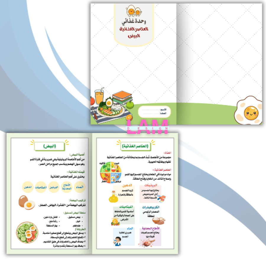 مطوية غذائي ( العناصر الغذائية ، البيض)