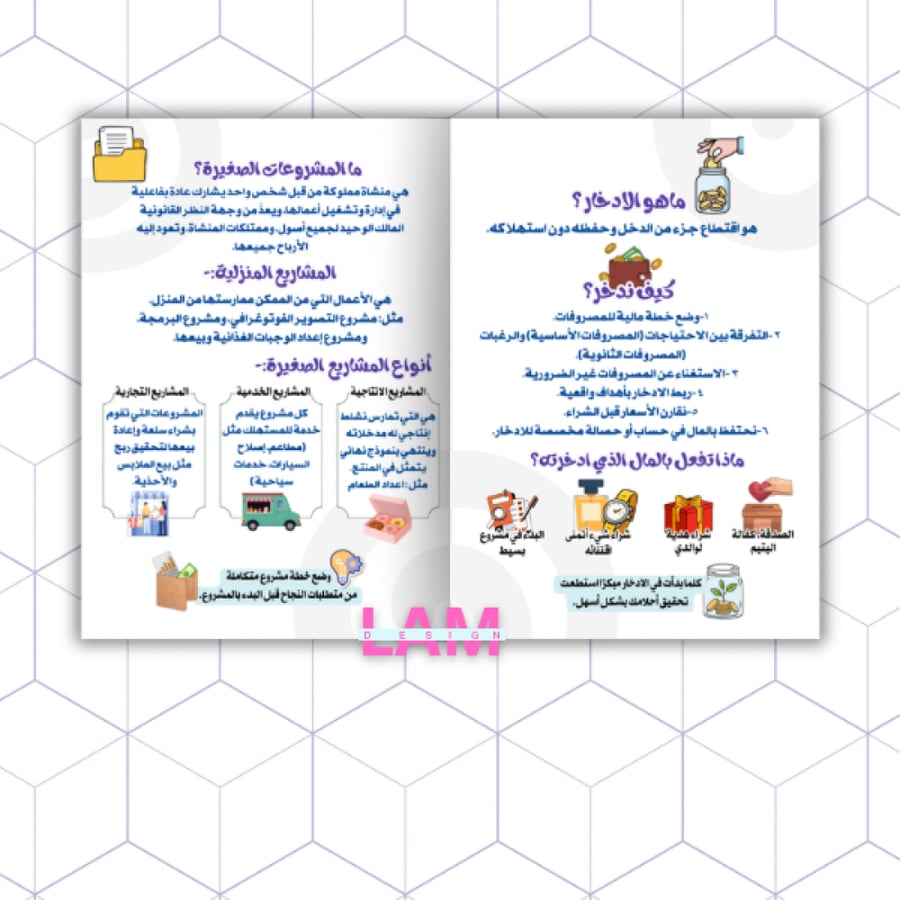 مطوية الادخار والإنفاق (المهارات الحياتية)