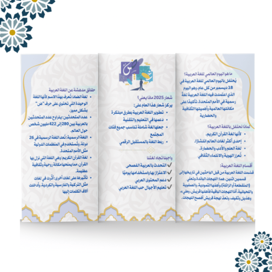 مطوية اليوم العالمي للغة العربية