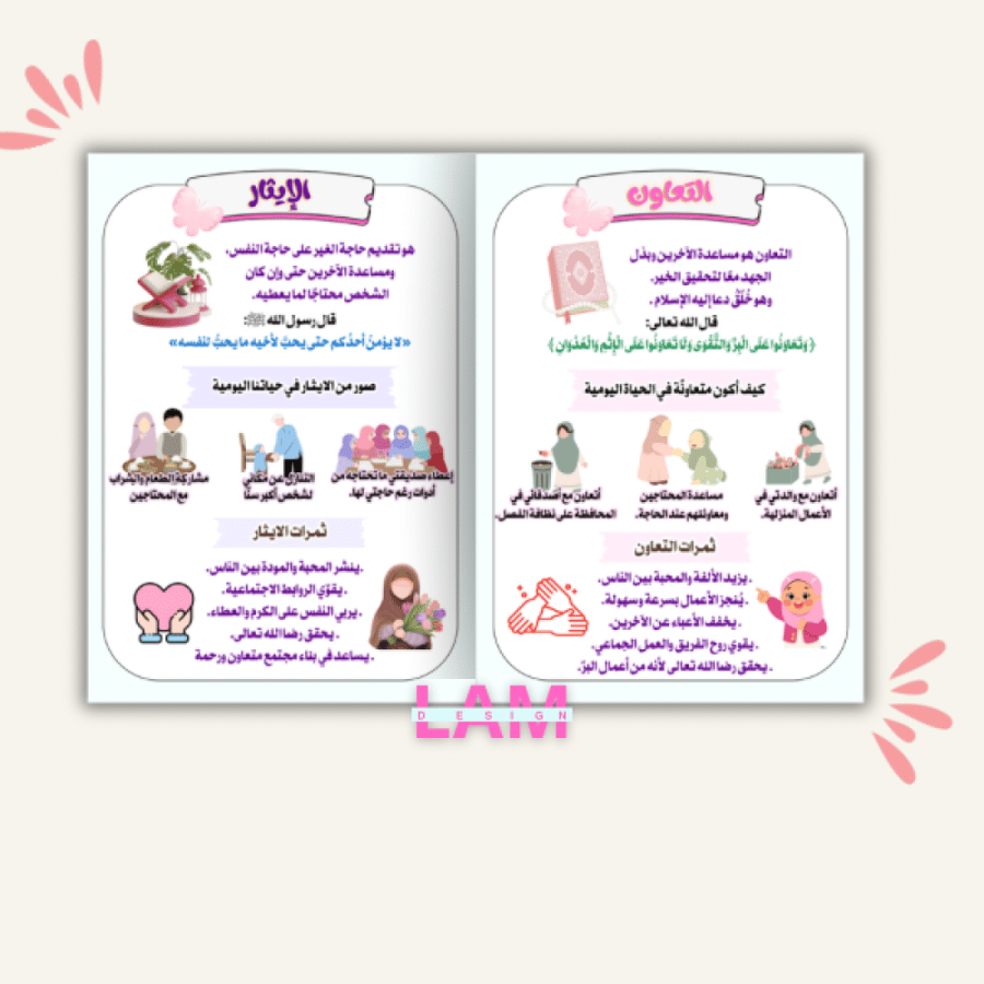 مطوية اخلاق المسلم (التعاون والايثار)