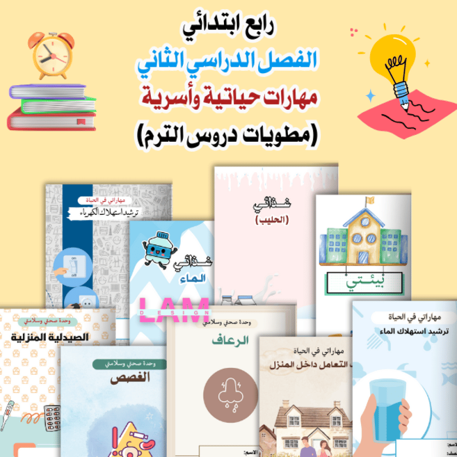مطويات دروس الأسرية رابع الترم الثاني
