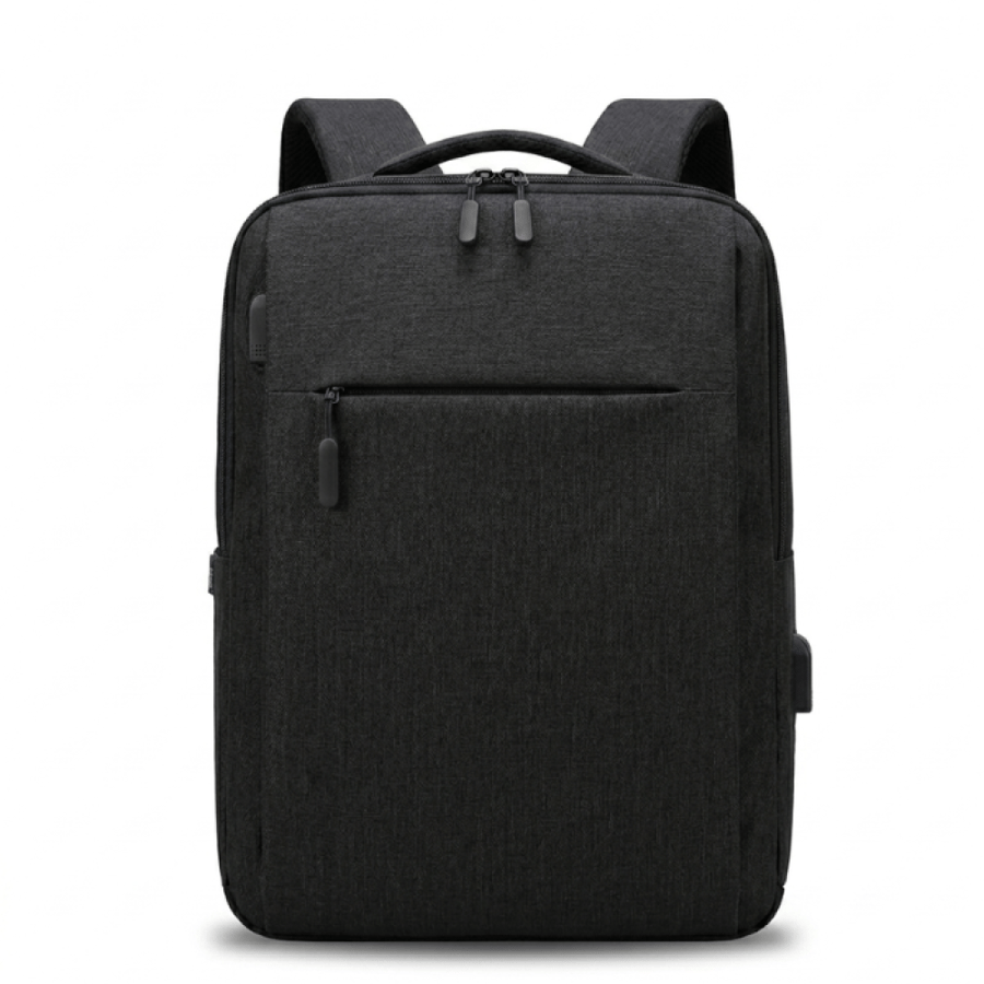 Backpack with USB port — black color