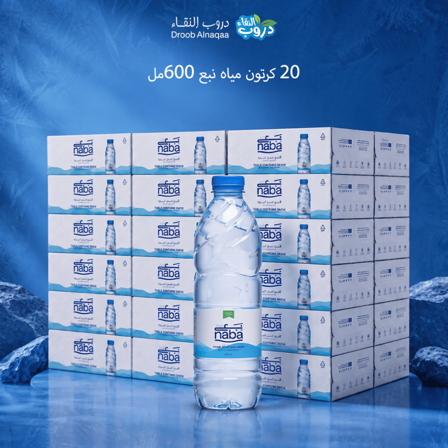 20 كرتون مياه نبع 600 مل