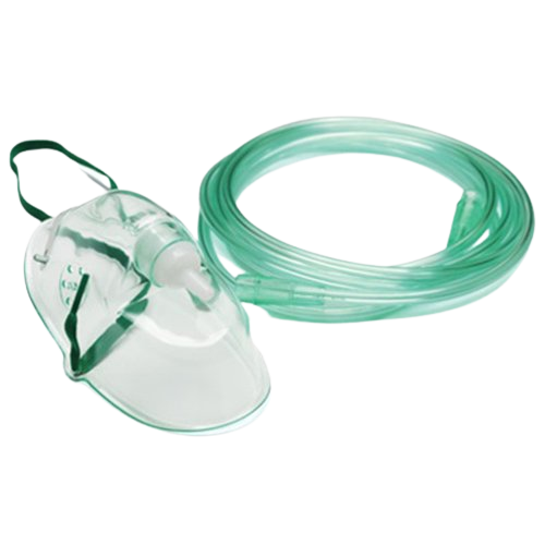 كمامة أكسجين طبية مع أنبوب توصيل (لي) - للكبار والأطفال | Oxygen Mask with Tubing