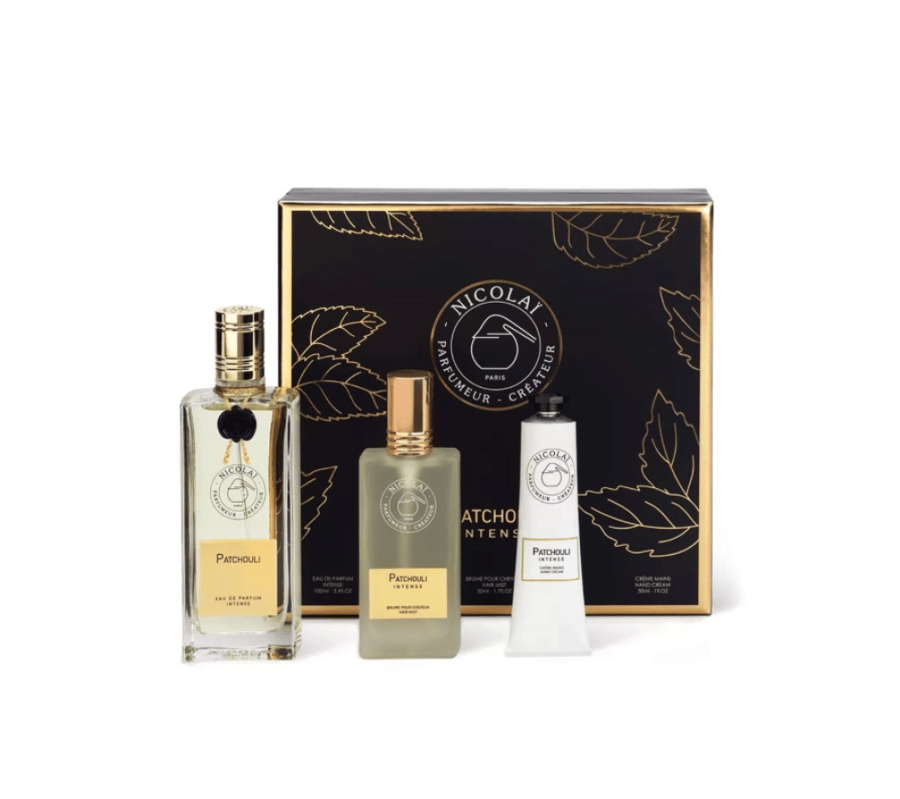 عطر نيكولاي باتشولي إنتنس أو دو بارفان 100 مل + بخاخ للشعر 50 مل + كريم لليدين 30 مل