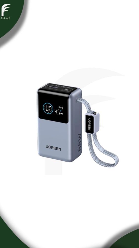 باور بانك 10000ML نكسود برو 55W بكيبل رمادي - UGREEN