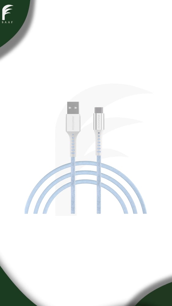 كيبل قماش سماوي USB-Type C MX064 - موج ماكس