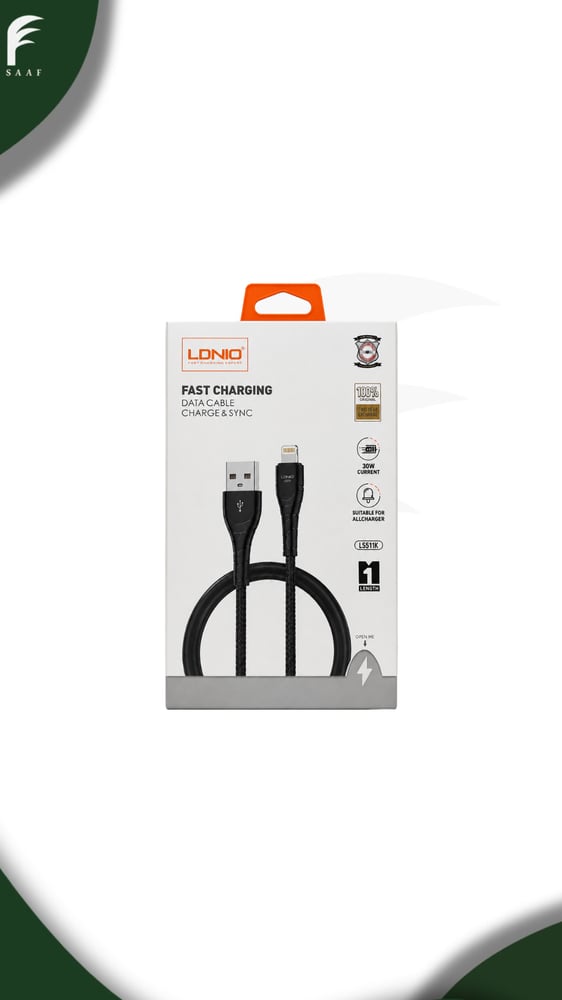 كيبل سريع الشحن  LDNIO USB-A إلى لايتنينج 30W (LS511K)