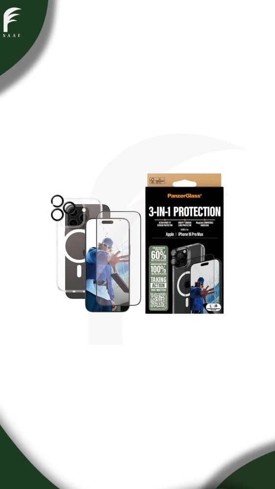 بكج حماية متكامل 3 في 1 - IP 16 PRO - بانزر جلاس