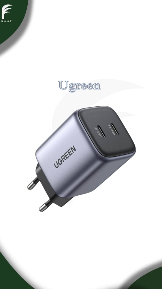 شاحن سريع 45W بمنفذ GaN USB-C رمادي - UGREEN