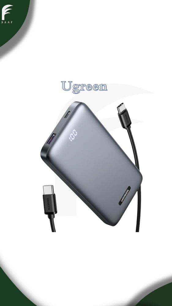 Ugreen باور بانك شحن سريع 20W 10000 رمادي