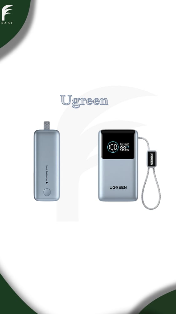 باور بانك 10000ML نكسود برو 55W بكيبل رمادي - UGREEN