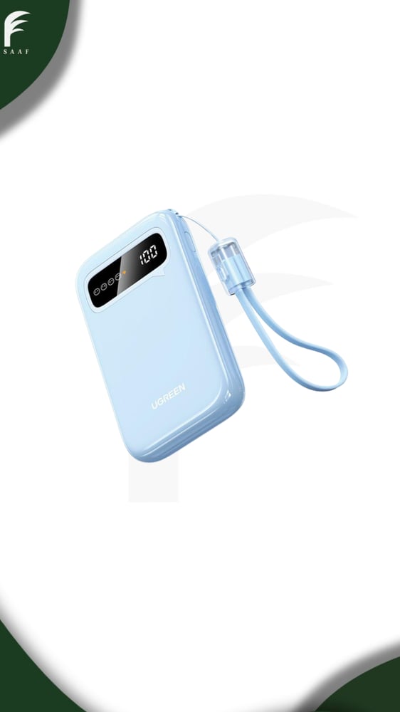 باور بانك كيبل مدمج 10000ml 20W سماوي - UGREEN