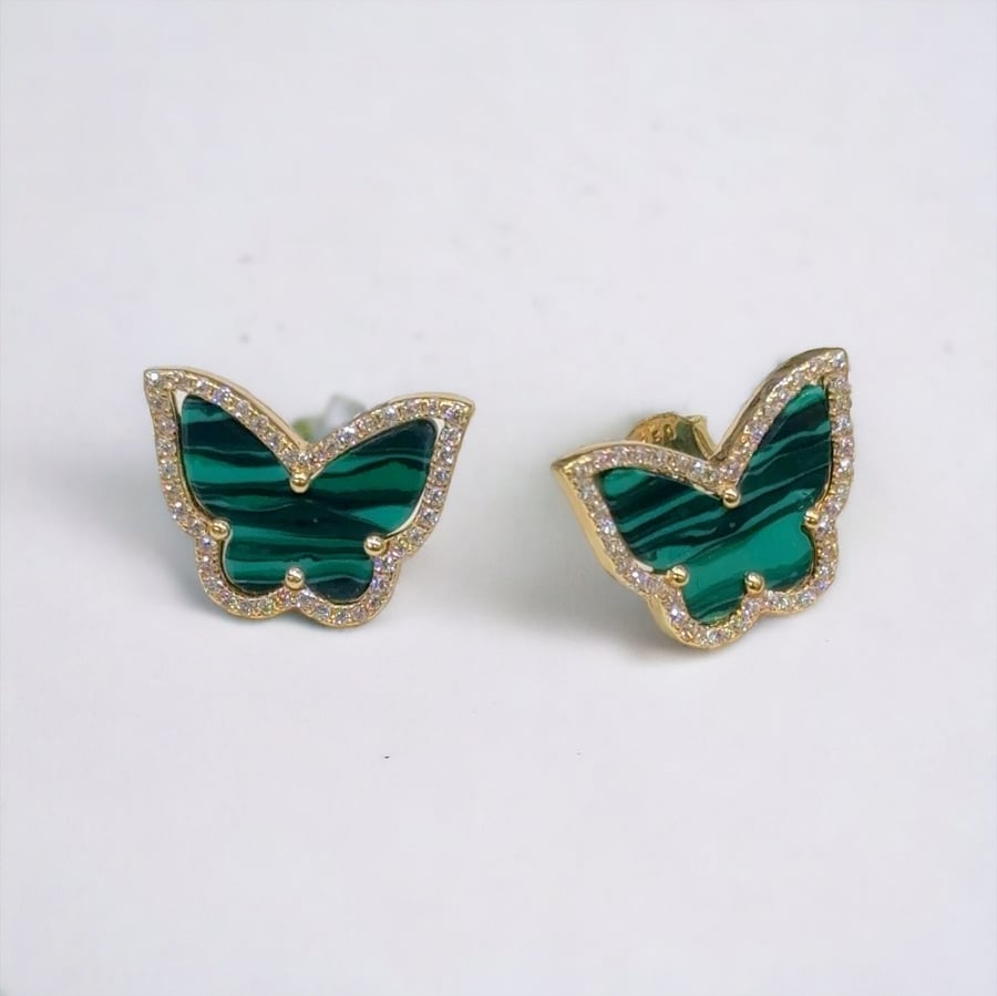حلق فراشة 18k