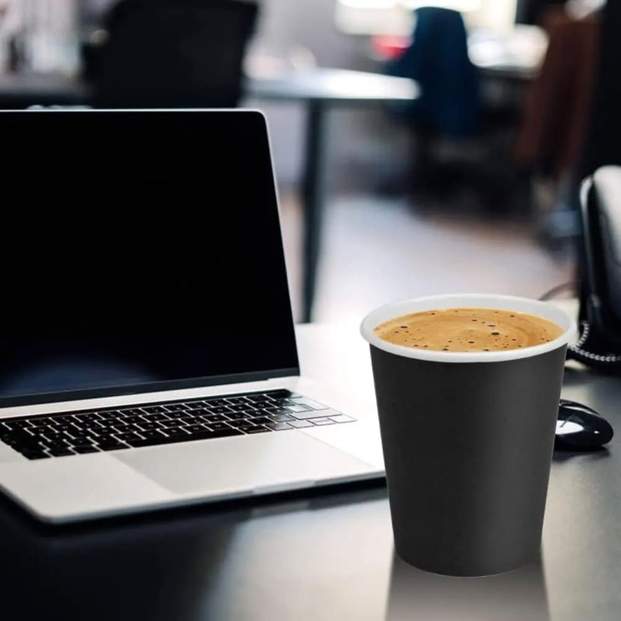 Black - 6oz Single Wall White Paper Cup 1000/ctn