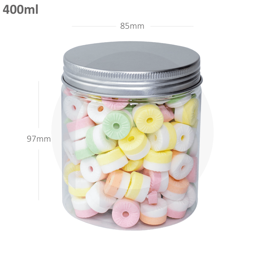 400ml/85mm PET Plastic Jar Alu Cap 100/ctn