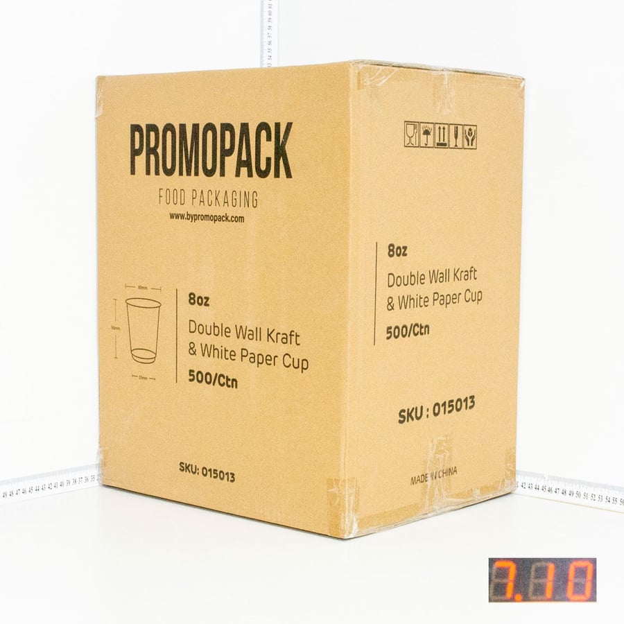 8oz Double Wall White Kraft Paper Cup 500/ctn