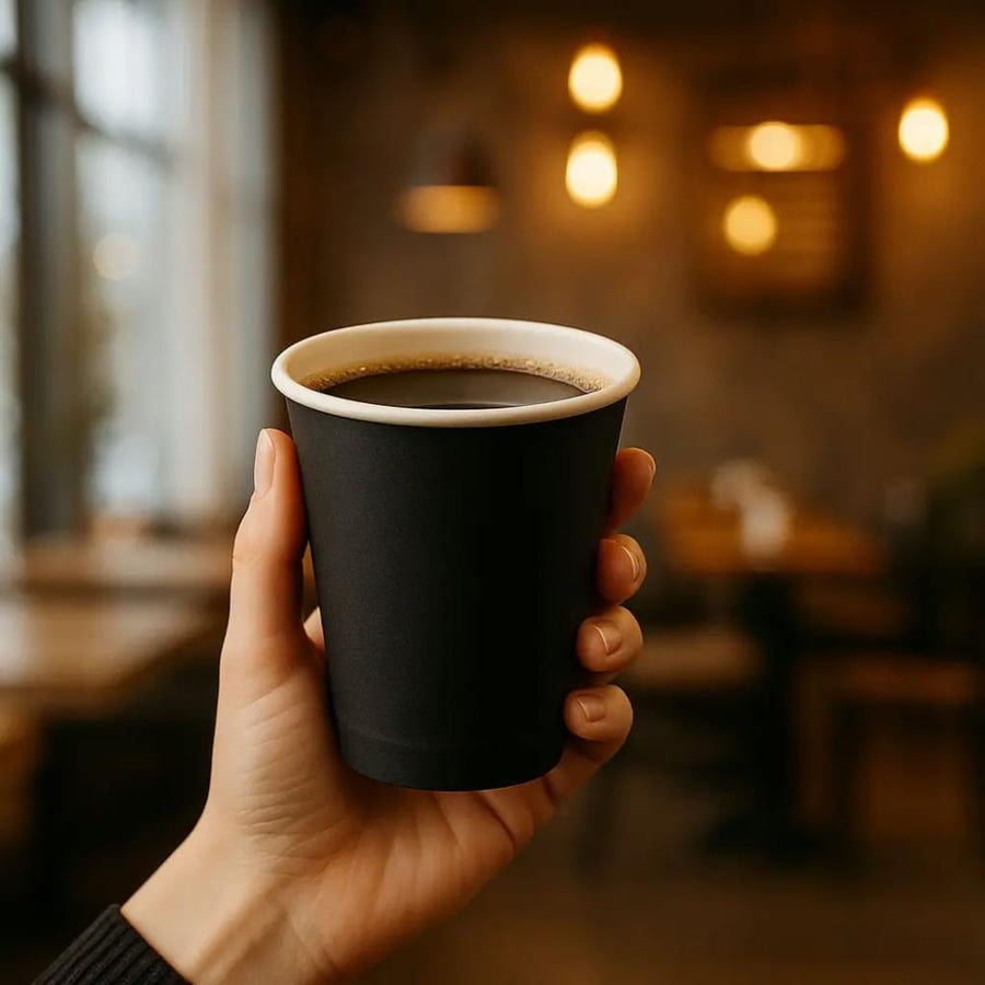 Black - 6oz Single Wall White Paper Cup 1000/ctn