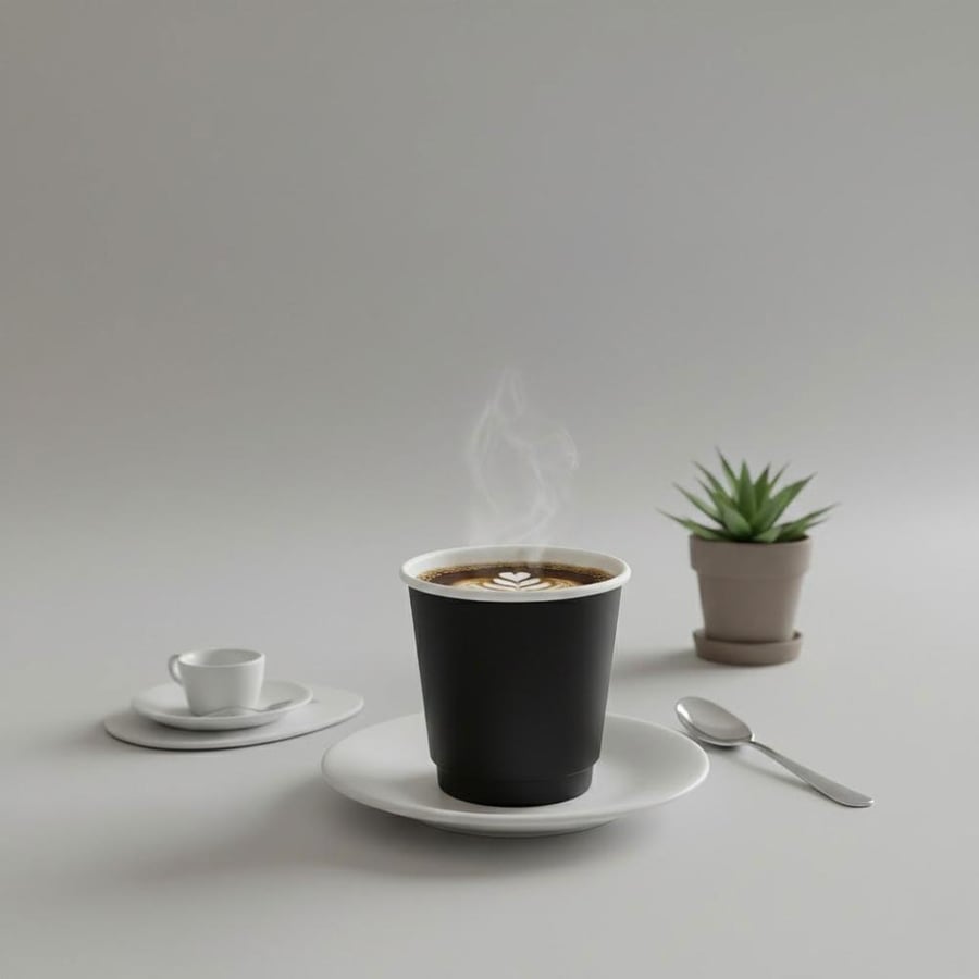 Black - 4oz Double Wall White Paper Cup 500/ctn
