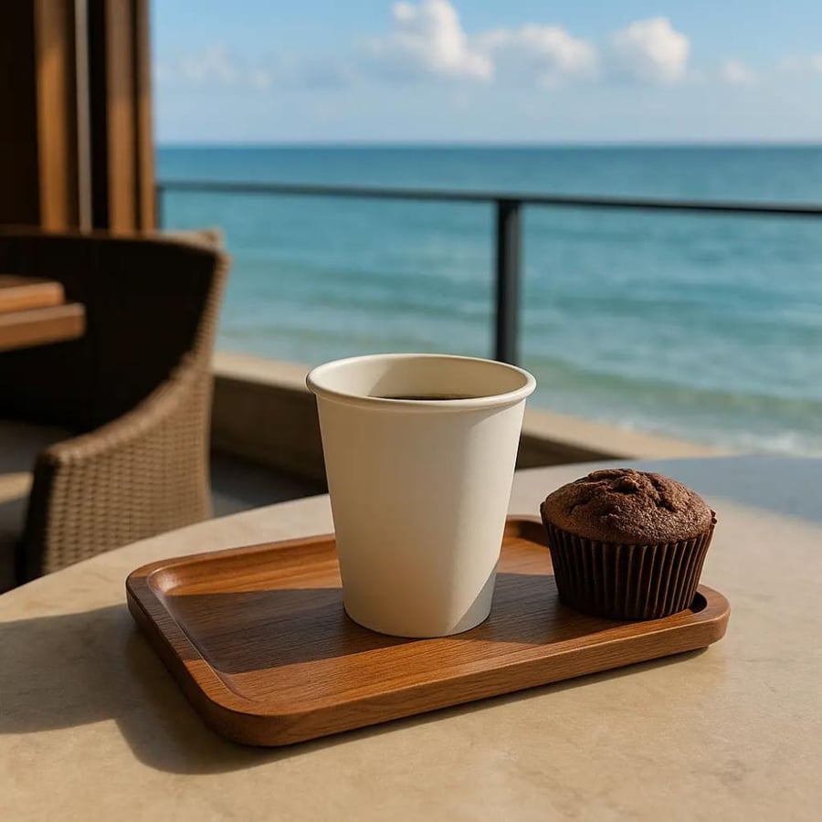 كوب قهوة 8 اونص ورق ابيض طبقة واحدة 1000 حبة